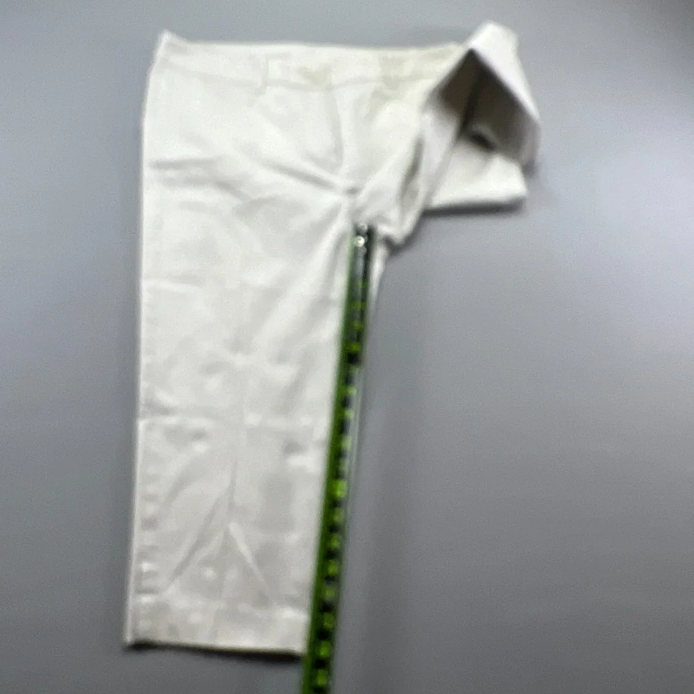 Talbots Perfect Skimmer Pants Womens 8 Petite White Cotton Stretch Side Slit